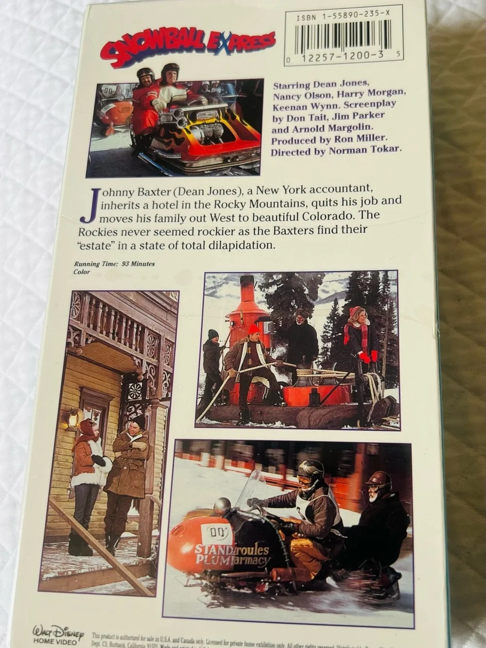 Walt Disney Snowball Express VHS NTSC Dean Jones Nancy Olson Family Comedy